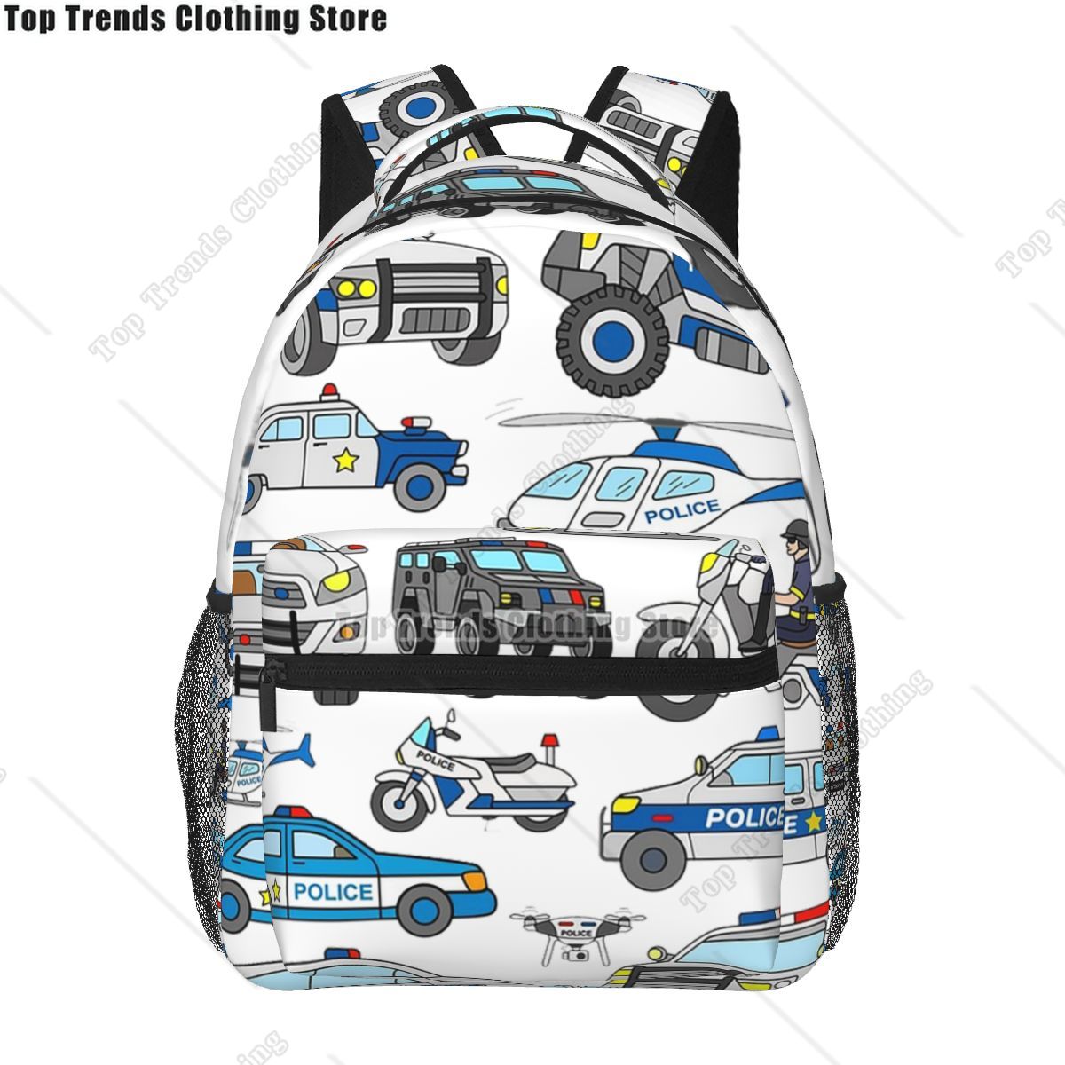 Interior Design Concept - Police Car Design Backpacks Boys Girls