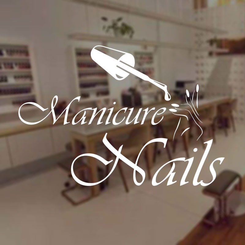 Interior Design Nail Salon - Decal Dán Tường Làm Móng Vinyl
