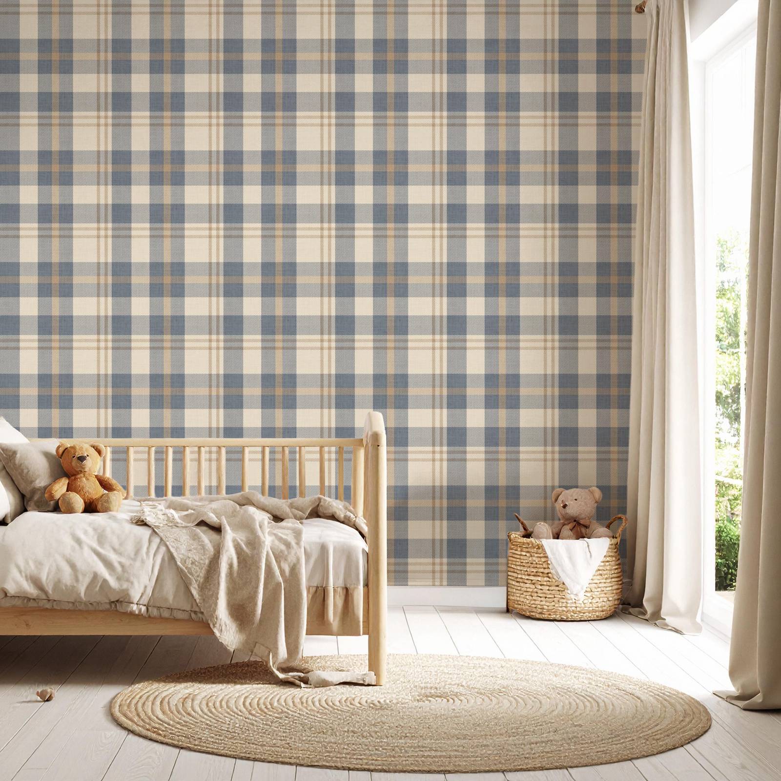 Neutral Blue and Beige Plaid W - đánh giá và giá Interior Design Scandinavian