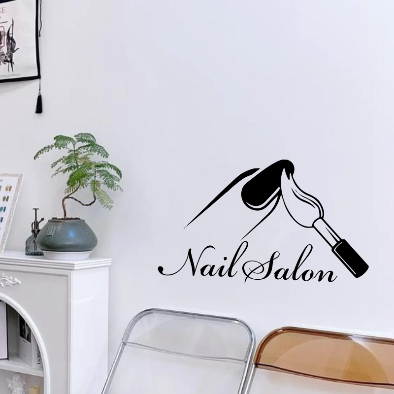 Nail Salon Shop Wall Decal Man - đánh giá và giá Interior Design Nail Salon