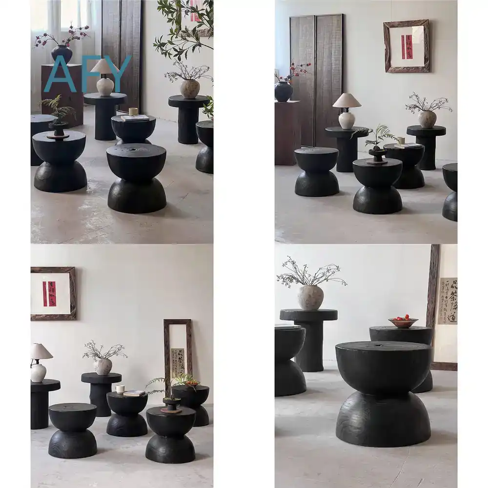 Carbonized Wood Stool for Home - đánh giá và giá Interior Design Zen
