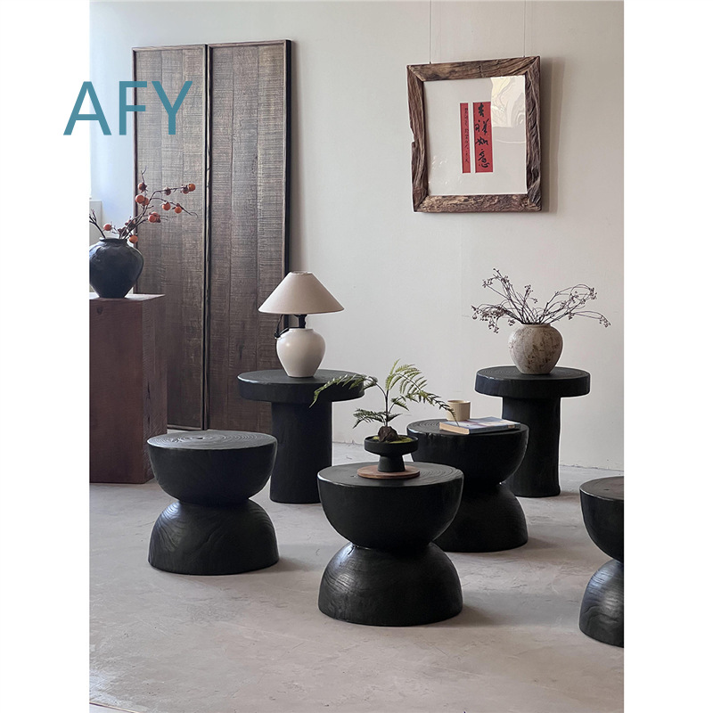 Carbonized Wood Stool for Home - đánh giá và giá Interior Design Zen