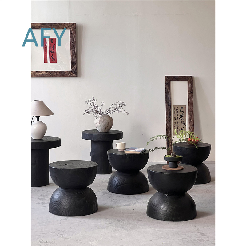 Carbonized Wood Stool for Home - đánh giá và giá Interior Design Zen