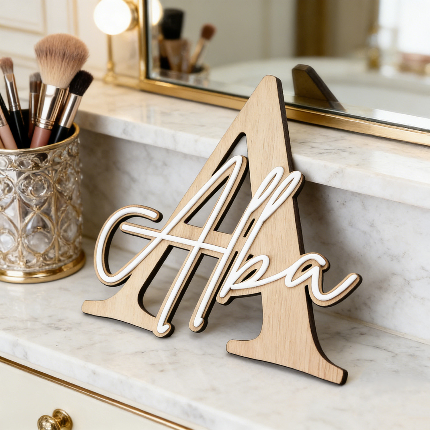 1pc Double-layer Wooden Name D - đánh giá và giá Interior Design Names